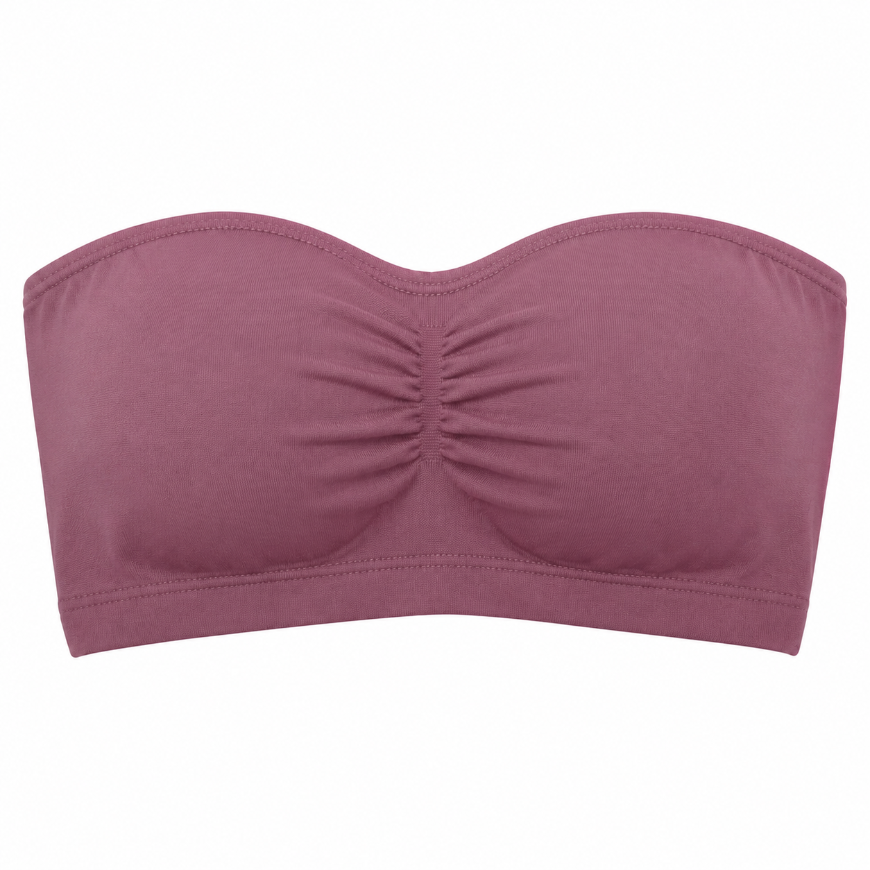 Women’s Seamless Ruched Bandeau Bra – Dusty Rose