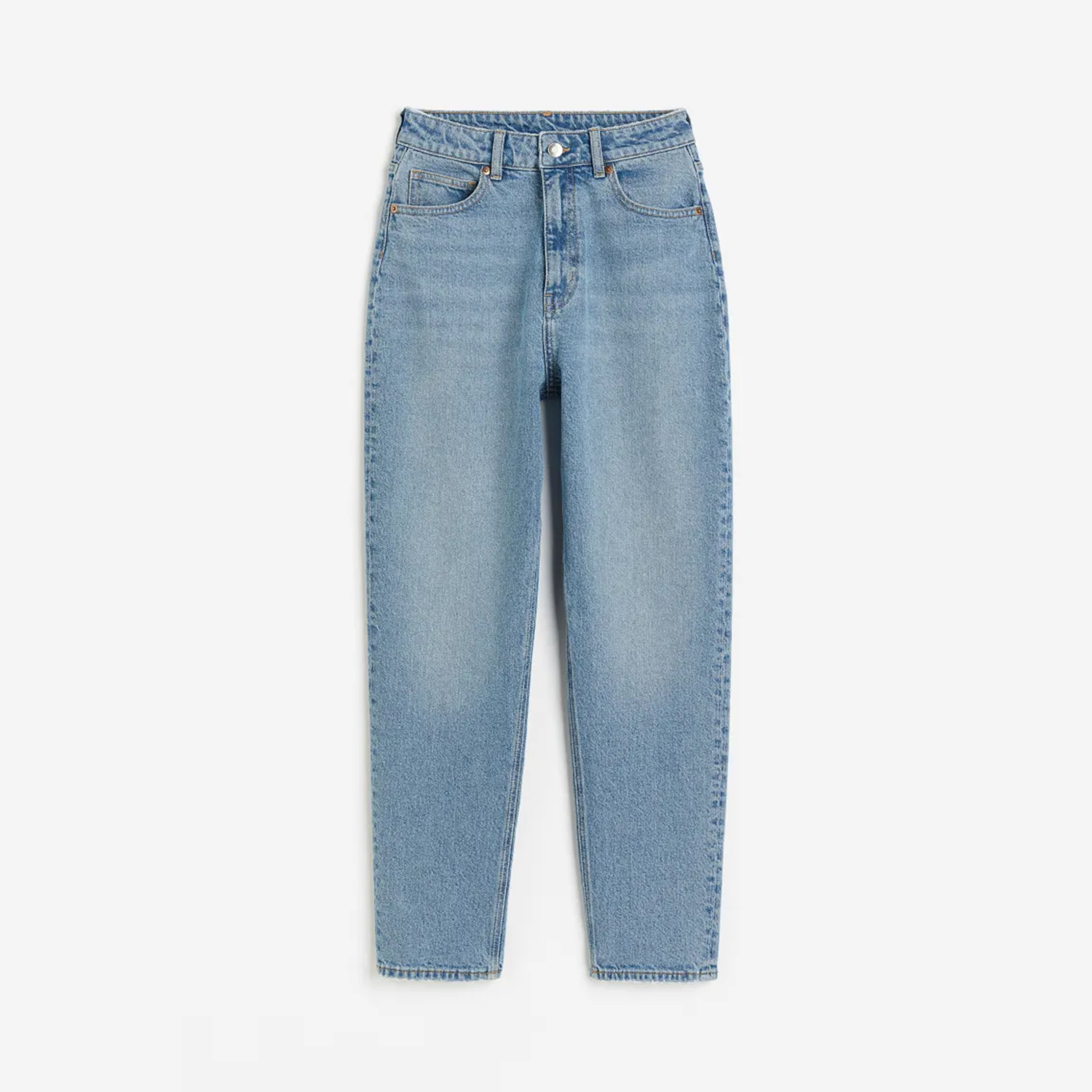 Ladies High Waist Mom Fit Jeans Light Blue