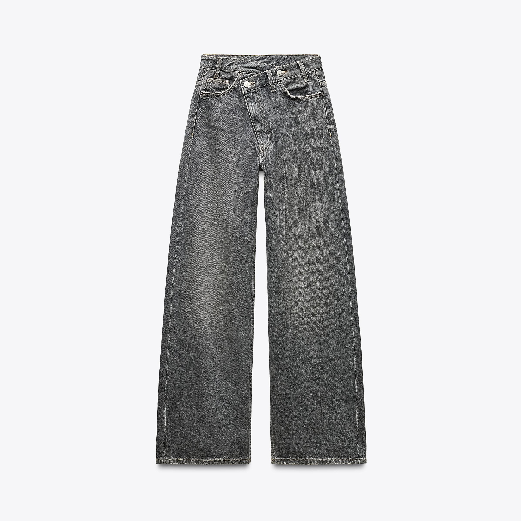 Ladies Wide Leg Jeans Grey