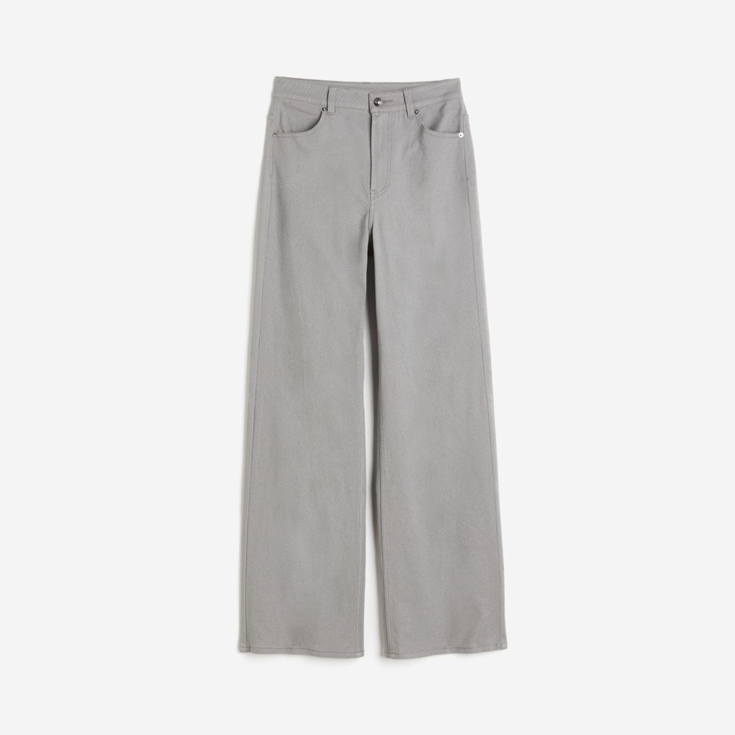 Ladies Wide Leg Jeans Light Grey