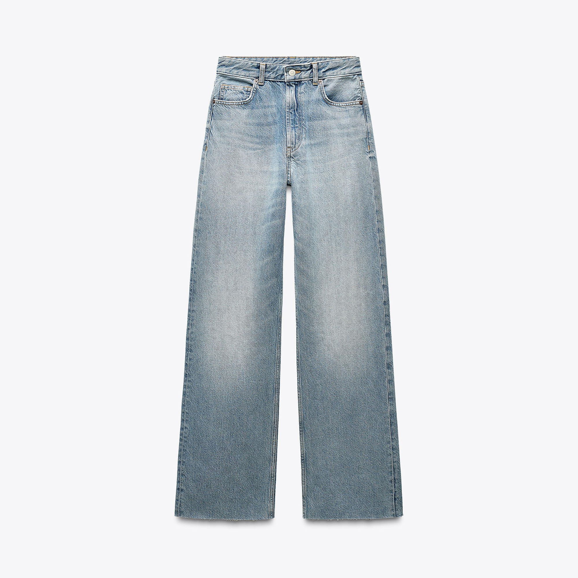 Ladies Wide Leg Jeans Light Blue