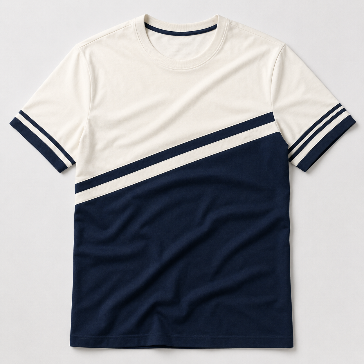 Navy Contrast Stripe T-Shirt