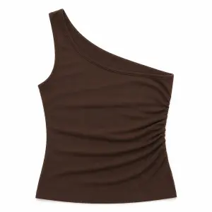 One-Shoulder Ruched Tank Top