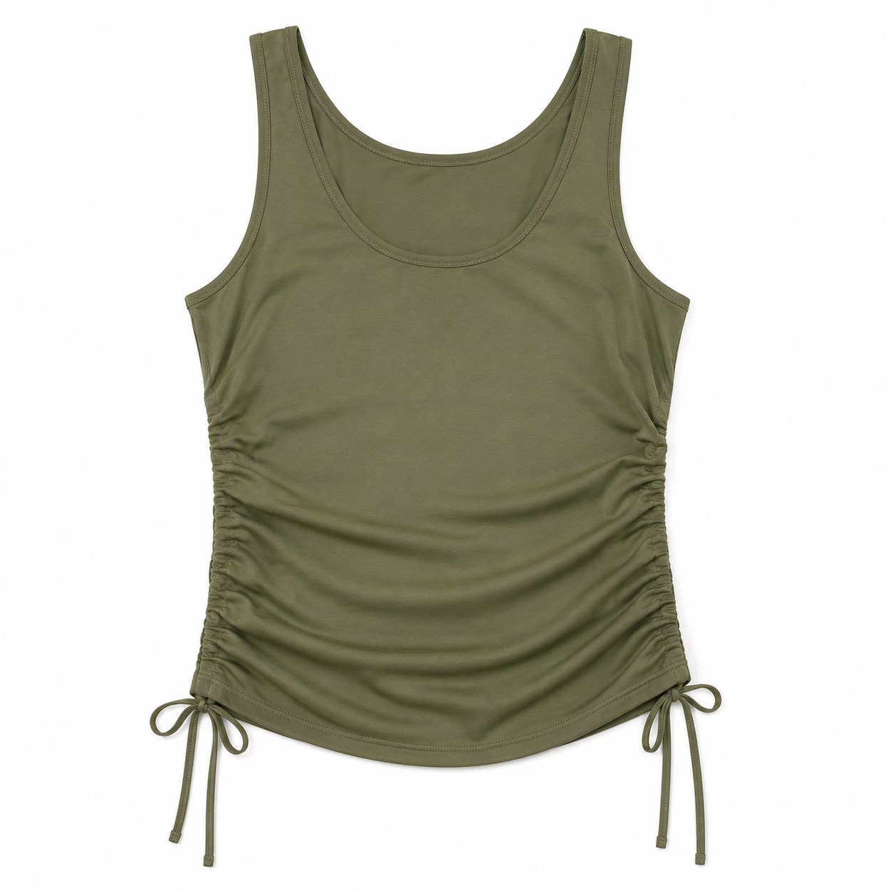 Side-Ruched Drawstring Tank Top