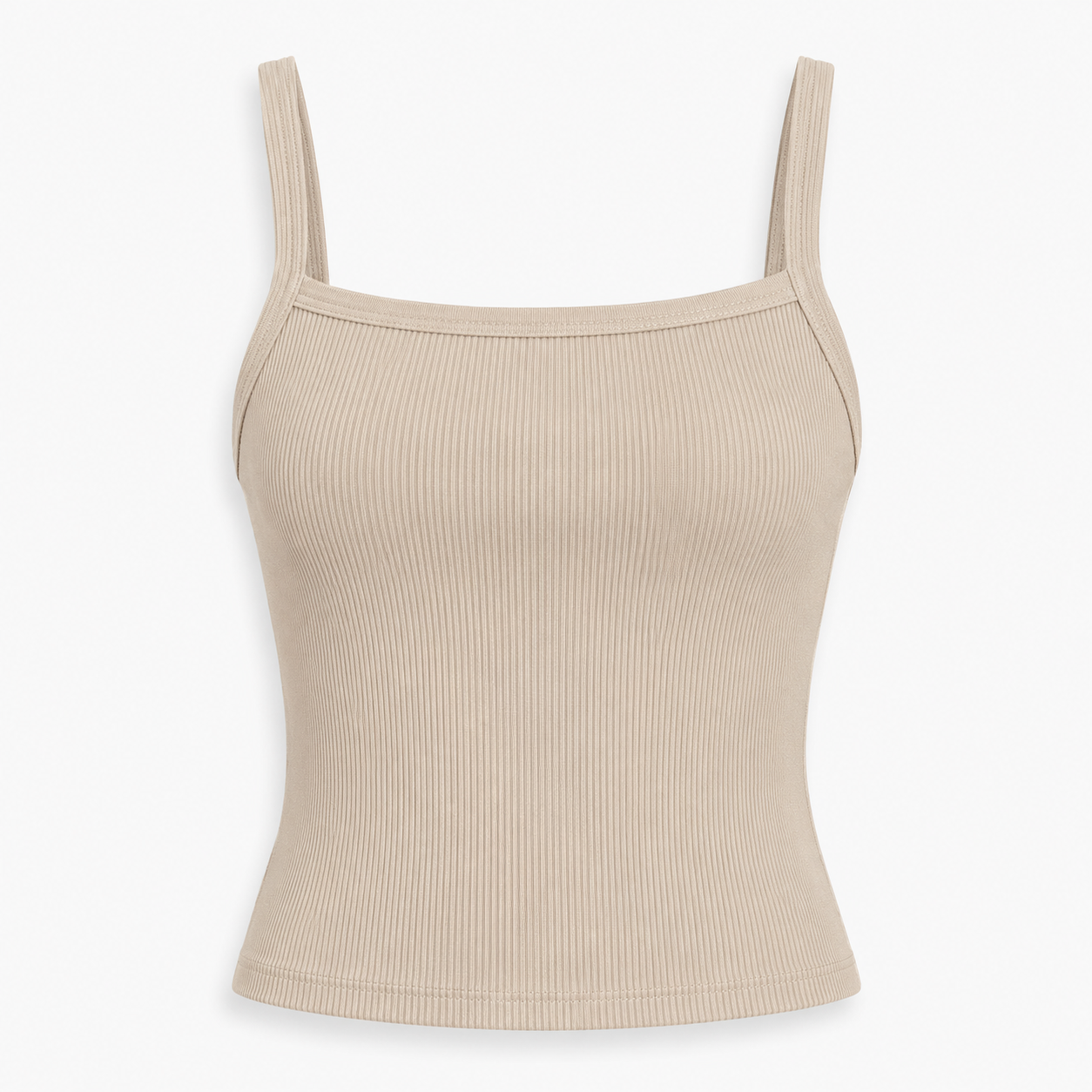 Women Square Neck Ribbed Cami Top