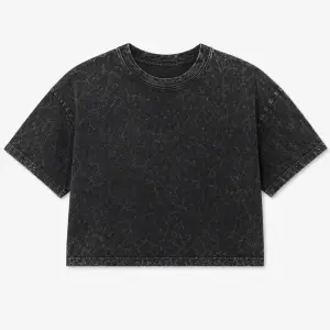 Womens-Black-Acid-Wash-Boxy-Crop-Tee
