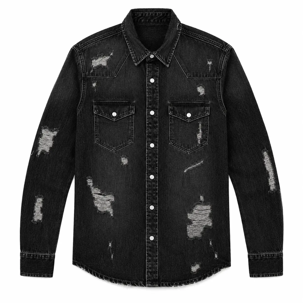 Distressed-Denim-Shirt
