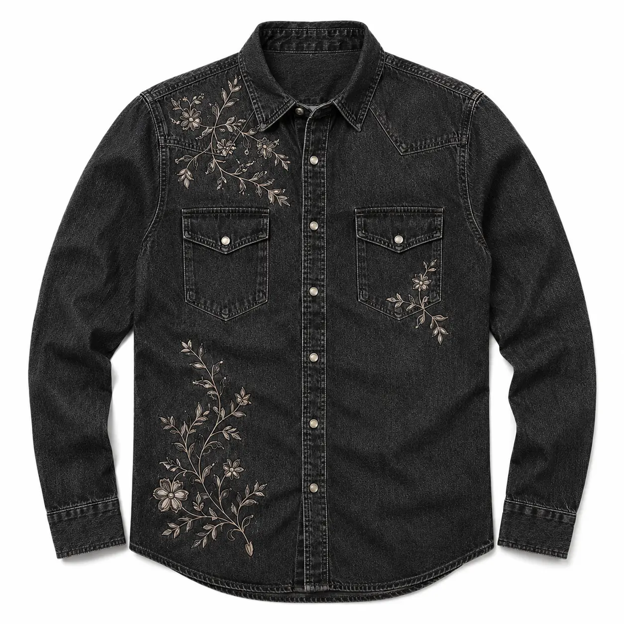 Embroidered-Denim-Shirt